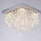 Modern Crystal Chandeliers Flush Mount Ceiling Light Lamp,Mini Square Flush Mount Ceiling Light Fixture Diameter 9.84 Inch Height 11.8 Inch, 4 Lights