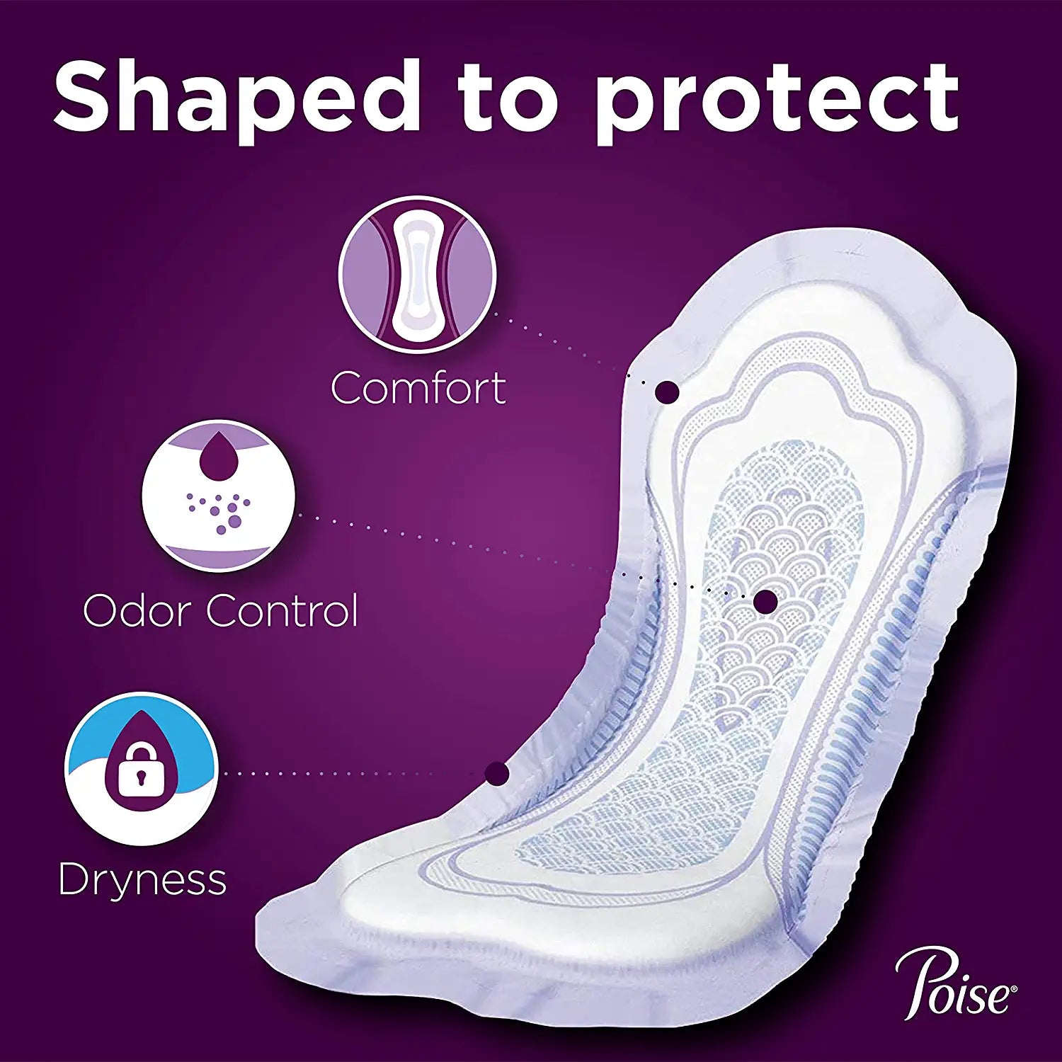 Poise Incontinence Pads, Light Absorbency, Regular Length, 120 Count (4 Packs of 30), Packaging May Vary