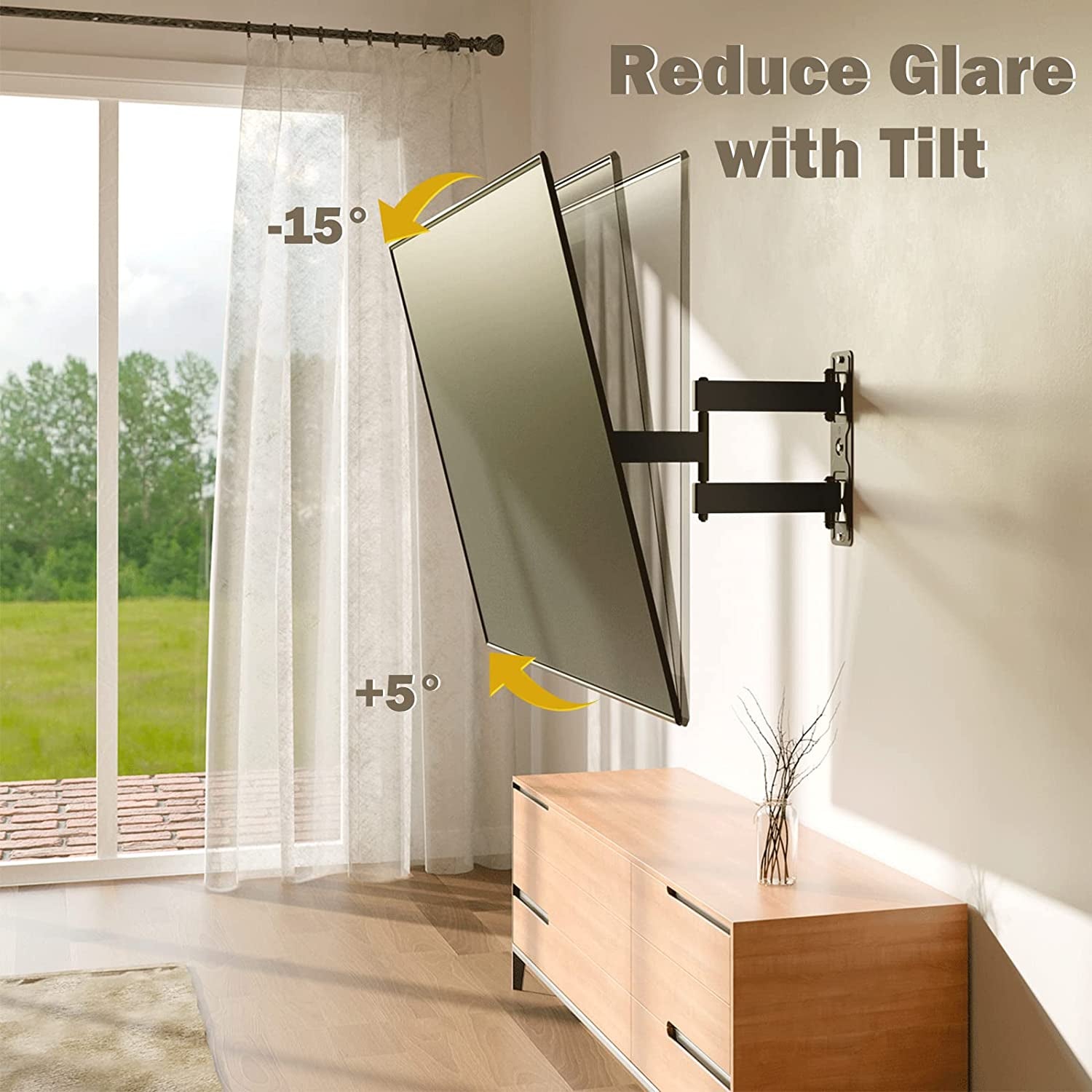 TV Wall Mount for Most 26-55 Inch Tvs, Full Motion TV Mount with Perfect Center Design on Single Stud Articulating Mount Max VESA 400X400Mm up to 77 LBS, Wall Mount TV Bracket MD2413-MX