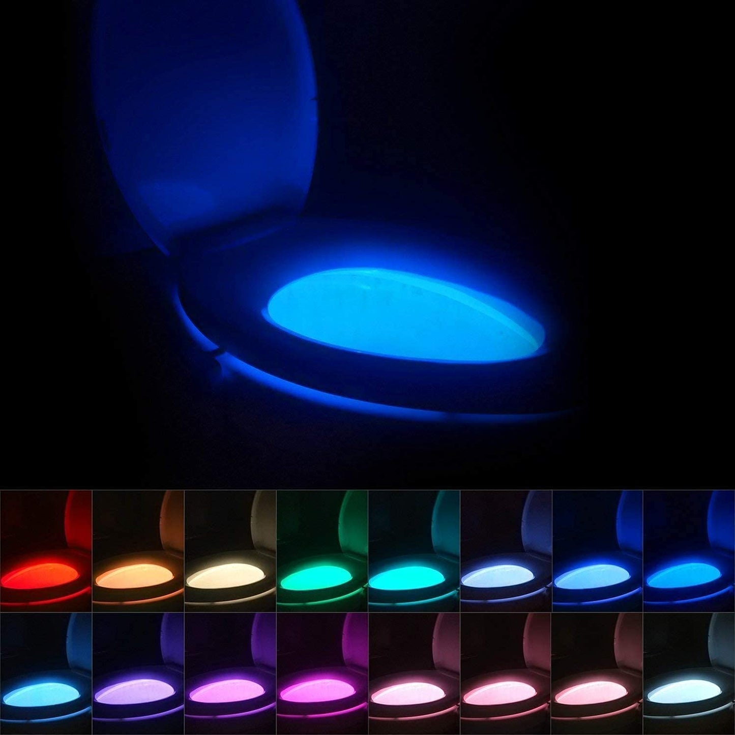 16-Color Toilet Night Light, Motion Sensor Activated Bathroom LED Bowl Nightlight, Unique & Funny Gifts Idea for Dad Teen Boy Kids Men Women, Cool Fun Gadgets for Stocking Stuffers