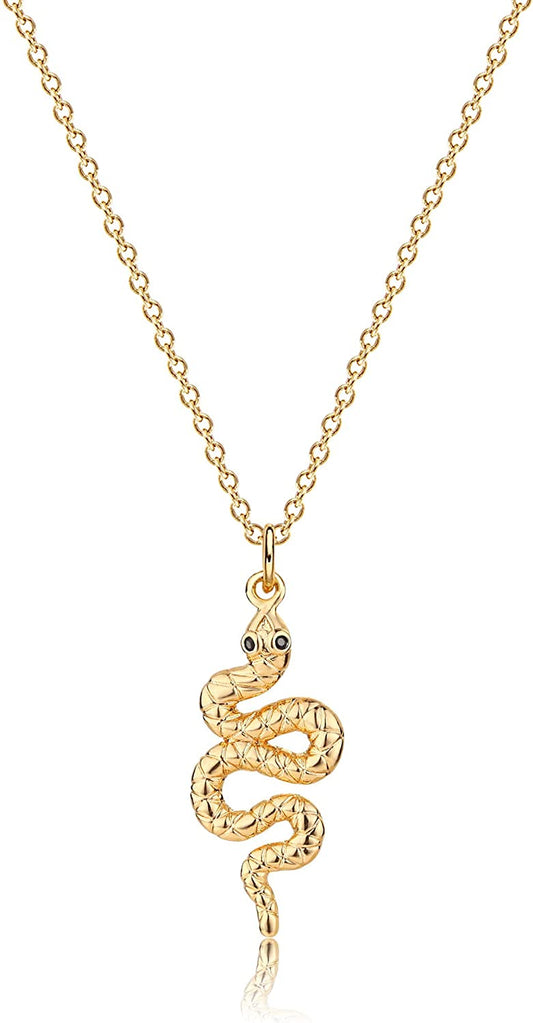 Animal Necklace for Women 18K Gold Filled Dainty Butterfly Pendant Stereoscopic Snake Necklace Eagle Necklace Gold Jewelry Gift for Her