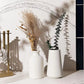 Set of 2- Classic White Ceramic Vases, Tall Vases for Flowers, for Living Room Decorations, Home Decor, Modern Farmhouses, Ideal Shelf, Table, Bookshelf, Mantle, Pampas Grass