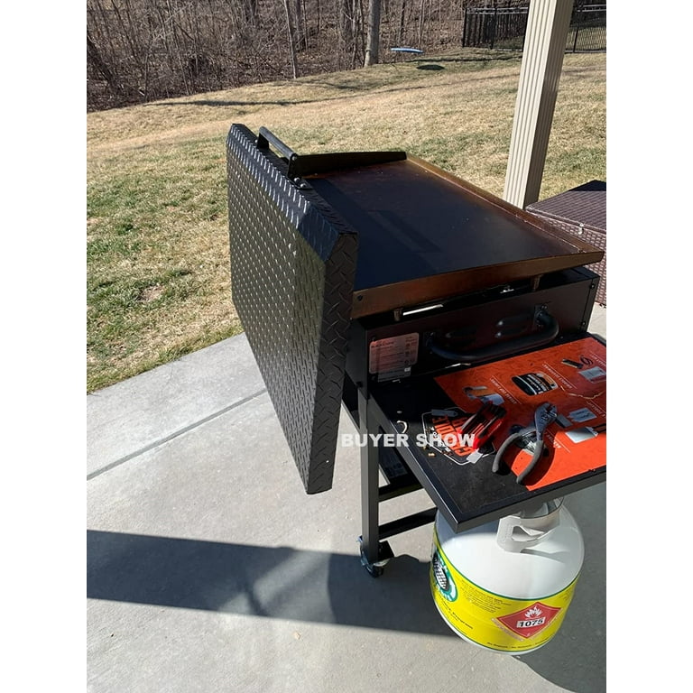 HECASA Griddle Top Cover Lid Diamond Plate Powder Coated Black Aluminum for BBQ 36" Blackstone Griddle Members and Griller