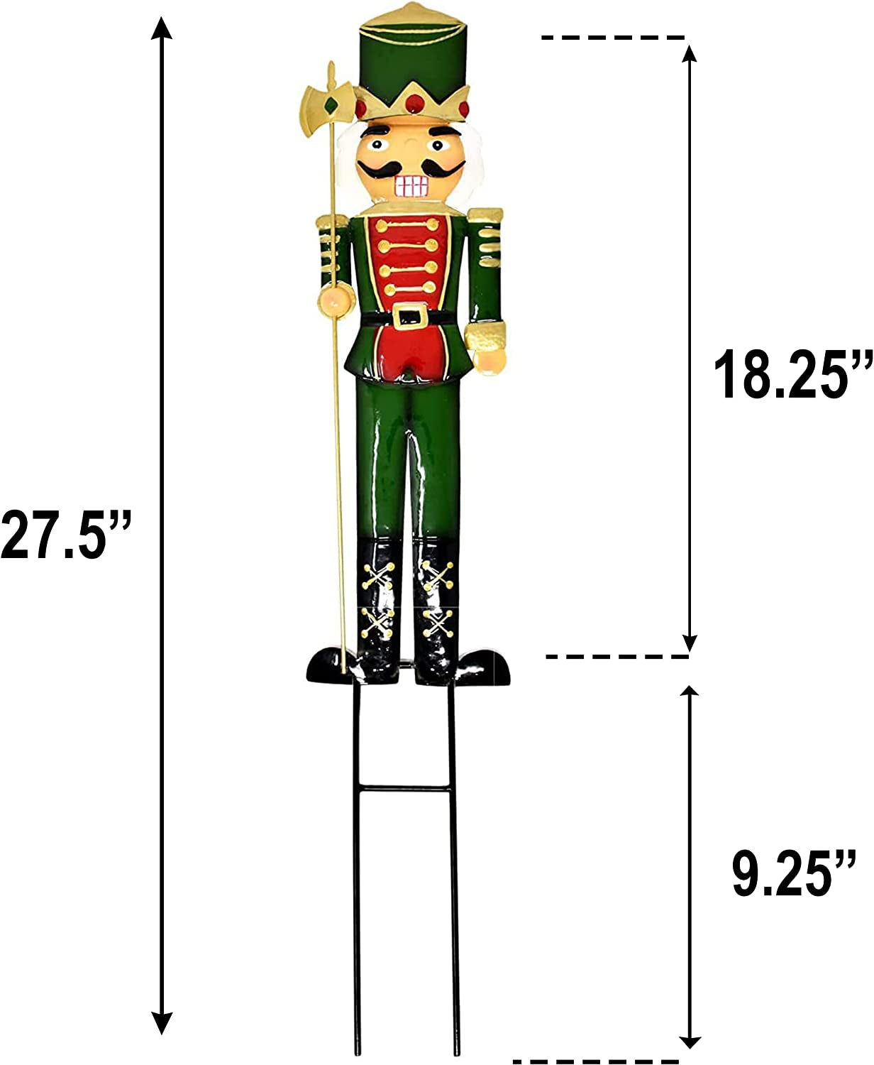 Christmas Nutcracker Yard Stakes 2 Pack Metal Soldier Outdoor Decorations Lawn Decor for Holiday Signs Pathway Driveway Nutcrackers 27.5" Tall
