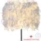 Feather Lamp,White beside Table Lamp for Bedroom,Children,Wedding,Birthday,Vintage Deco Desk Light Free Light Buld Include(A)