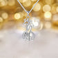 Sterling Silver Creative Love Giraffe Micro Set Pendant Necklace [Default]