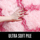 Luxury Shag Area Rug Modern Indoor Plush Fluffy Rugs, Extra Soft and Comfy Carpet, Geometric Moroccan Rugs for Bedroom Living Room Girls Kids Nursery, 5X8 Feet Pink/Hot Pink