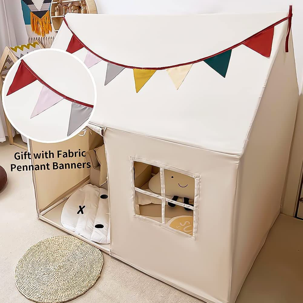 Kids Tent Indoor & Outdoor Toddler Tent Kids Play Tent Large Kids Playhouse Tent Toys with Pennant Banners
