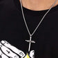 Cross Necklace for Men Cross Pendant STRENGTH Bible Verse Stainless Steel Necklace