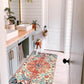 Bohemian Floral Medallion Area Rug - 2X4 Oriental Distressed Hallyway Runner Rug Doormat Faux Wool Non-Slip Bath Mat Washable Low-Pile Carpet for Kitchen Laundry Room(2 X 4, Orange Medallion)