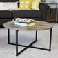 Grey Top Black Frame Ashwood round Coffee Table, 31.5 X 31.5