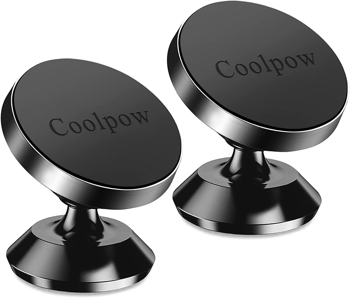 【2-Pack】Magnetic Phone Holder for Car, [ Super Strong Magnet ] [ with 4 Metal Plate ] Iphone Magnetic Car Mount for Cell Phone, [ 360° Rotation ] Universal Dashboard Car Mount Fits All Smartphones
