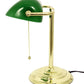 Green Bankers Desk Lamp with Glass Shade by Lightaccents - Traditional Desk Light with Classic Green Glass Shade and Polished Brass Finish