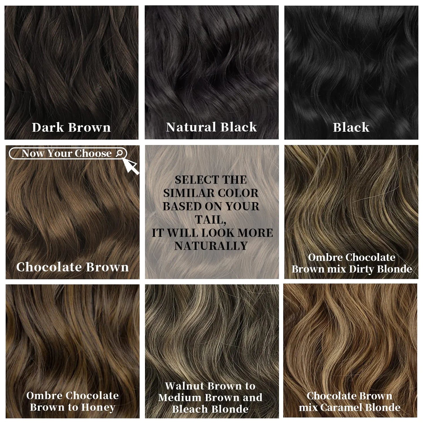 4PCS Clip in Long Soft Glam Waves Thick Hairpieces 20 Inches Chocolate Brown Hair Extensions Synthetic Fiber Double Weft Hair for Women Full Head