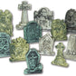 Set of 12 Miniature Tombstones for Halloween Decorations