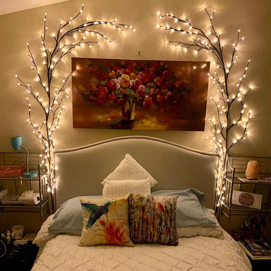 Vines for Room Decor ,Christmas Decorations Indoor Home Decor Artificial Plants Flowers Tree Willow Vine Lights 144 Leds for Walls Bedroom Living Room Decor