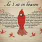 Vintage Tin Sign Cardinal That Fell from the Sky When I Was Sitting in Heaven