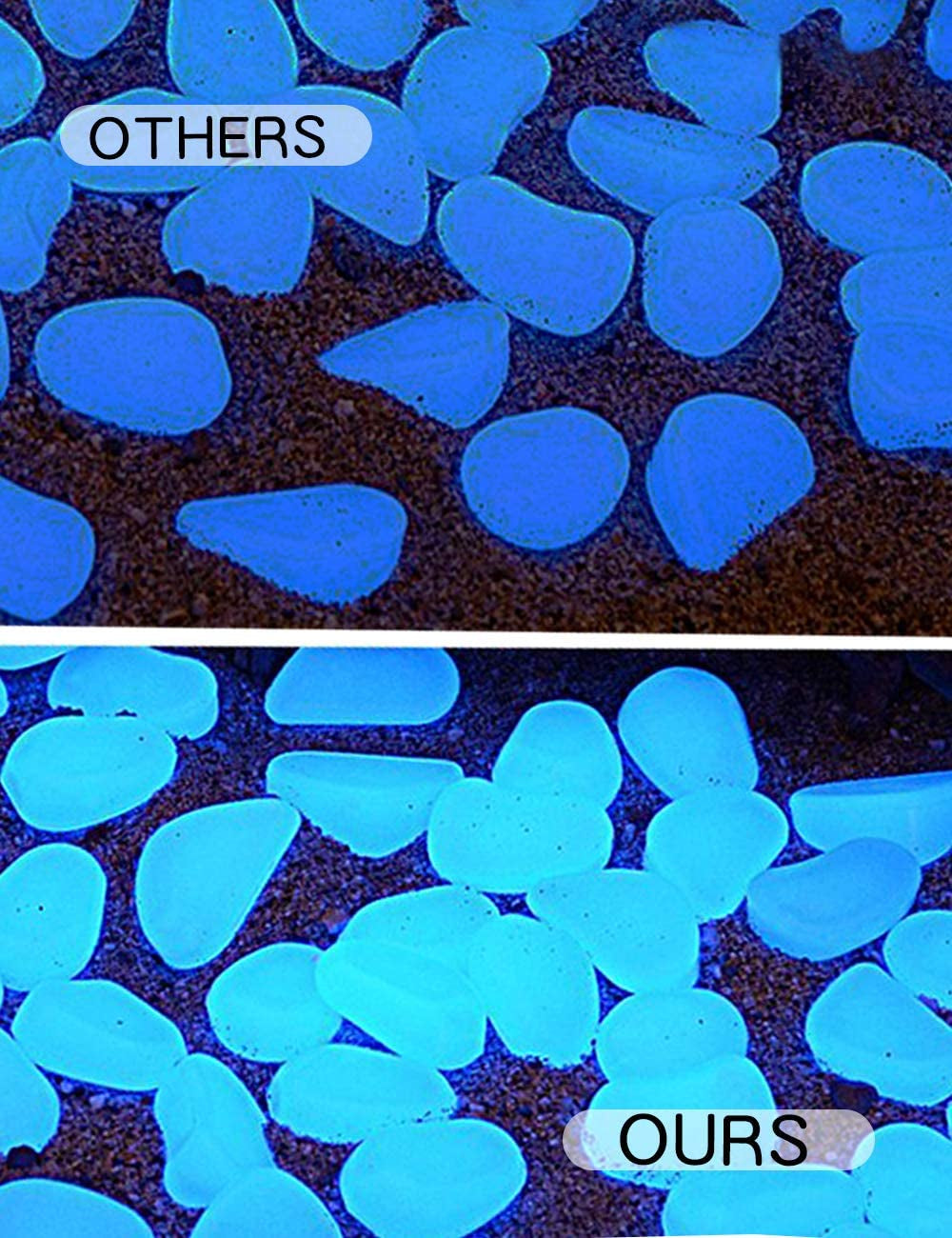 【400 Pcs】 Glow in the Dark Rocks,Glowing Stones Garden Glow in the Dark Pebbles Outdoor Decorative Stones Small Patio Decor Garden Decorations