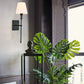 Slim Wall Sconce Set of 2 White Fabric Shades Wall Sconce Hardwired Indoor Wall Light Column Stand Bedroom Wall Lamps Bathroom Vanity Light Fixture, Black