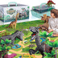 Dinosaur Toys for Kids 3-5 with Activity Play Mat & Trees, Realistic Jurassic Dinosaur Play Set to Create a Dino World Including T-Rex, Triceratops, Velociraptor, Great Gift for Boys & Girls