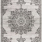 New York Patio Country Azalea Transitional Medallion Indoor/Outdoor Area Rug, Grey/Black, 5'2"X7'2"