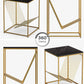 Modern Side End Tables with Faux Marble Top, Small Accent Coffee Table for Living Room Bedroom Balcony Family Nightstand (Black)