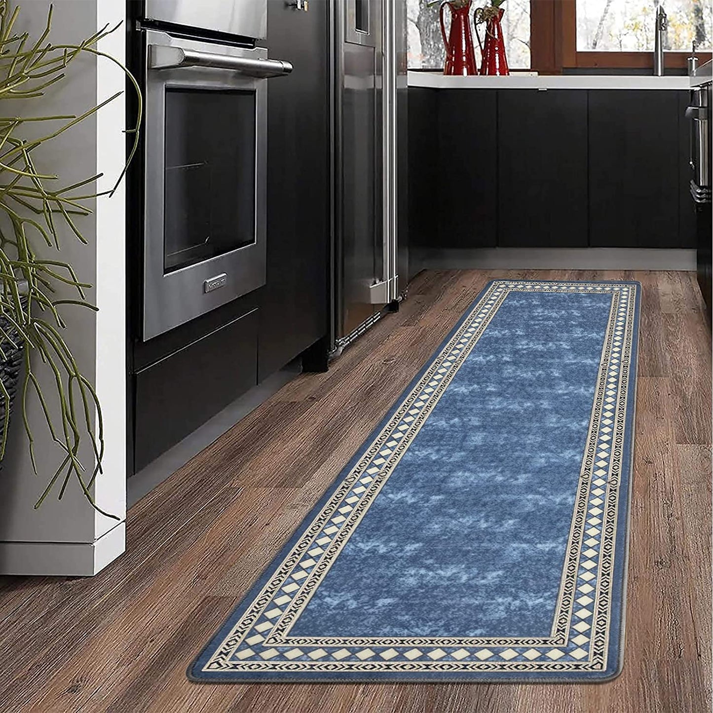 Runner Rug for Hallway 2'X6' Non Slip Kitchen Runner Rug Laundry Rugs and Mats Washable Runner Rugs for Kitchen Floor Farmhouse Laundry Room Rug Runner Entryway Area Rugs Indoor