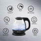 EKT1001B Electric 1.0L Bpa-Free Glass Kettle Cordless 360° Base, Stylish Blue LED Interior, Handy Auto Shut-Off Function – Quickly Boil Water for Tea & More, Graphite Black