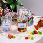 4 Pcs, 10 OZ Qtip Holder Dispenser for Cotton Ball, Cotton Swab, Cotton round Pads, Floss - Clear Plastic Apothecary Jar Set for Bathroom Canister Storage Organization, Vanity Makeup Organizer