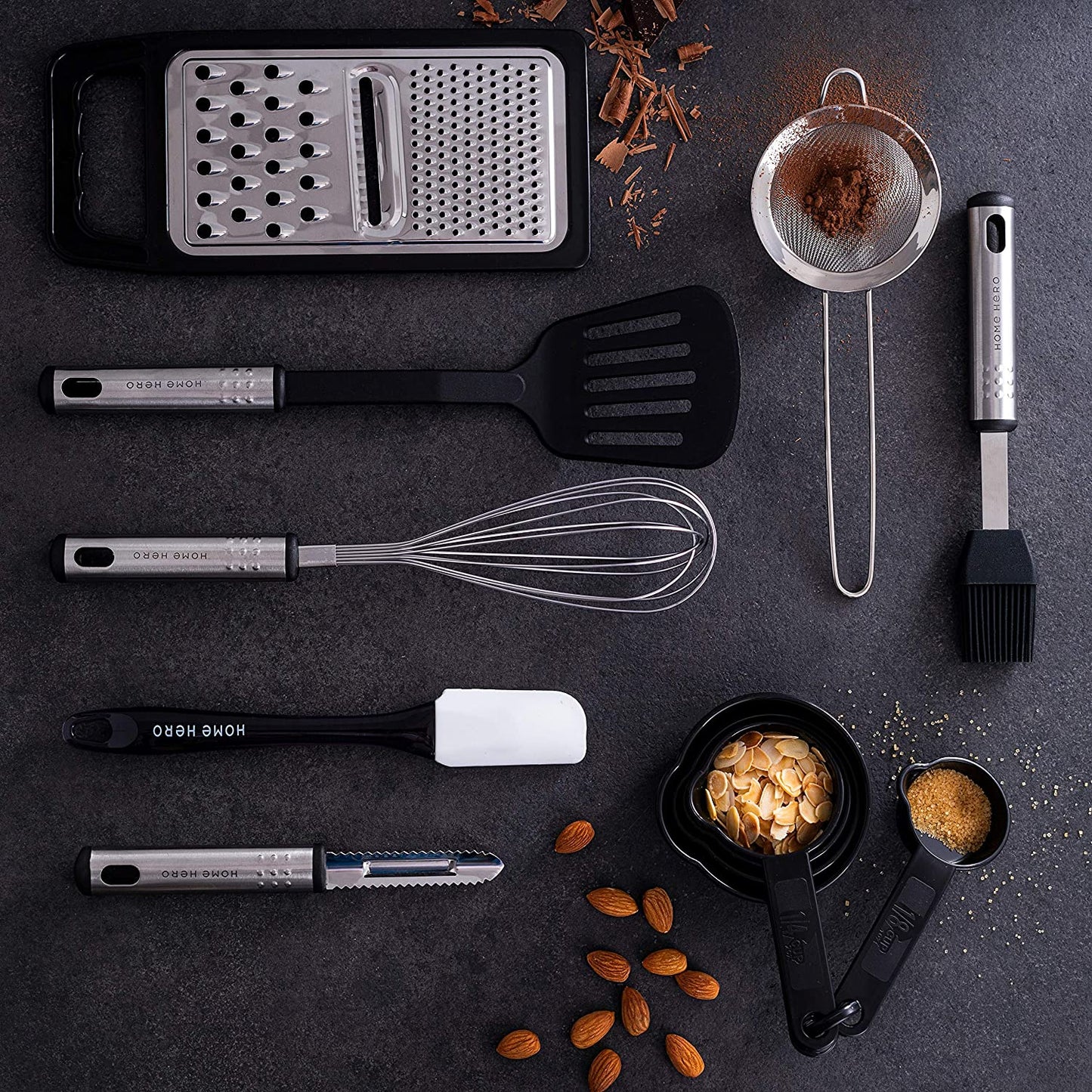 Kitchen Utensils Set - Nylon & Stainless Steel Cooking Utensils Set - Non-Stick Kitchen Utensils with Spatula - 44 Pc Set