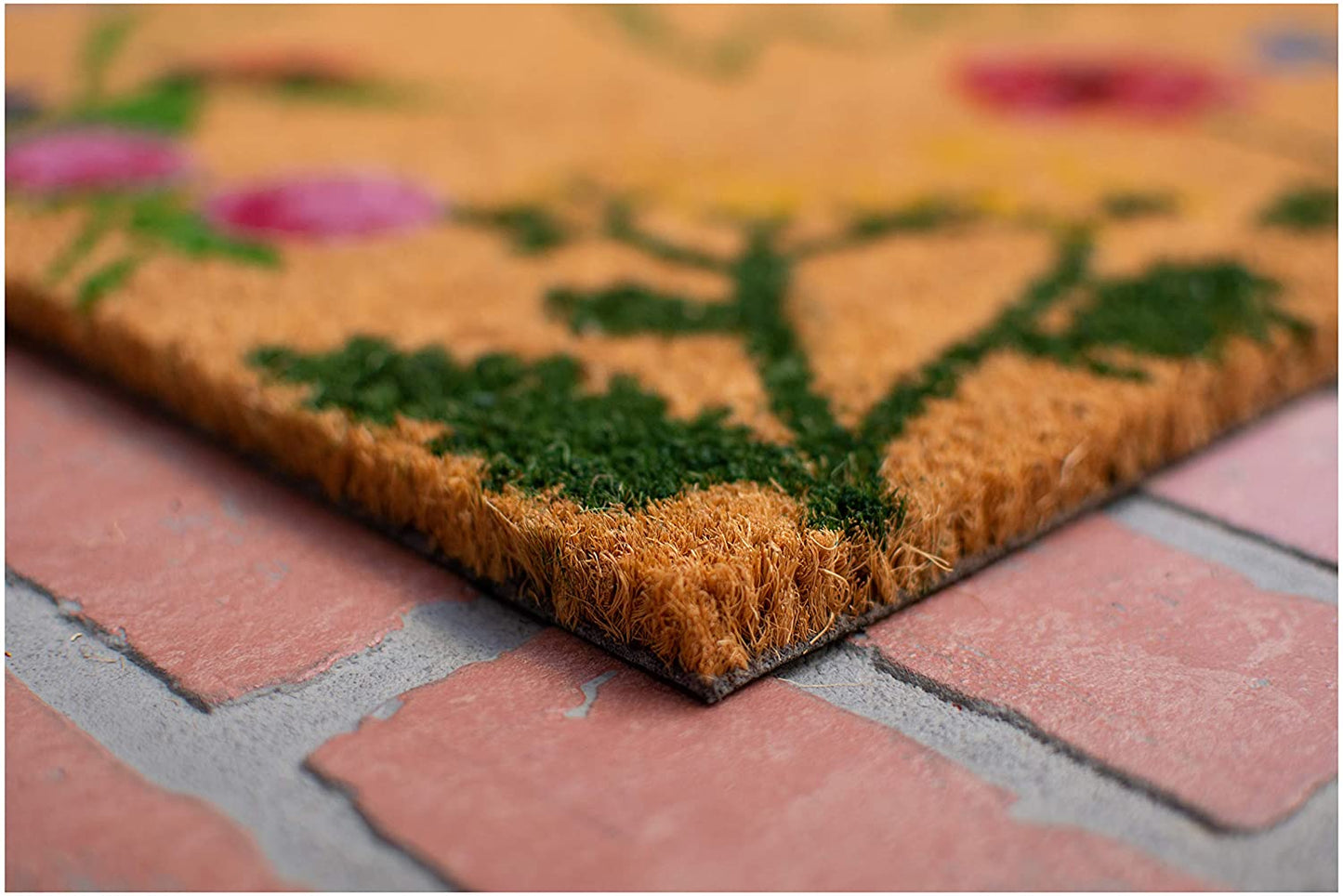 AZ105991729 Floral Hello Doormat, 17" X 29", Multicolor