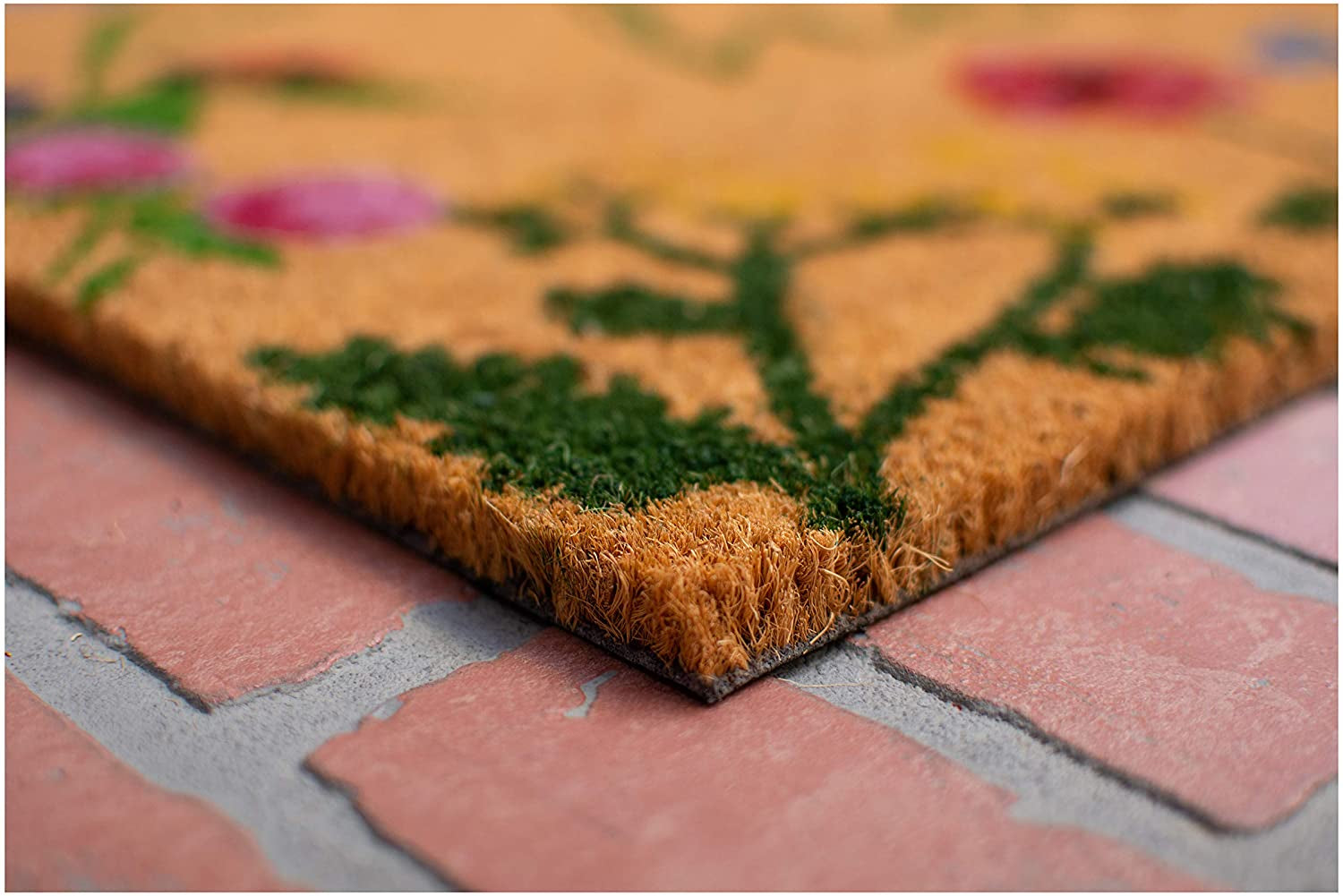 AZ105991729 Floral Hello Doormat, 17" X 29", Multicolor