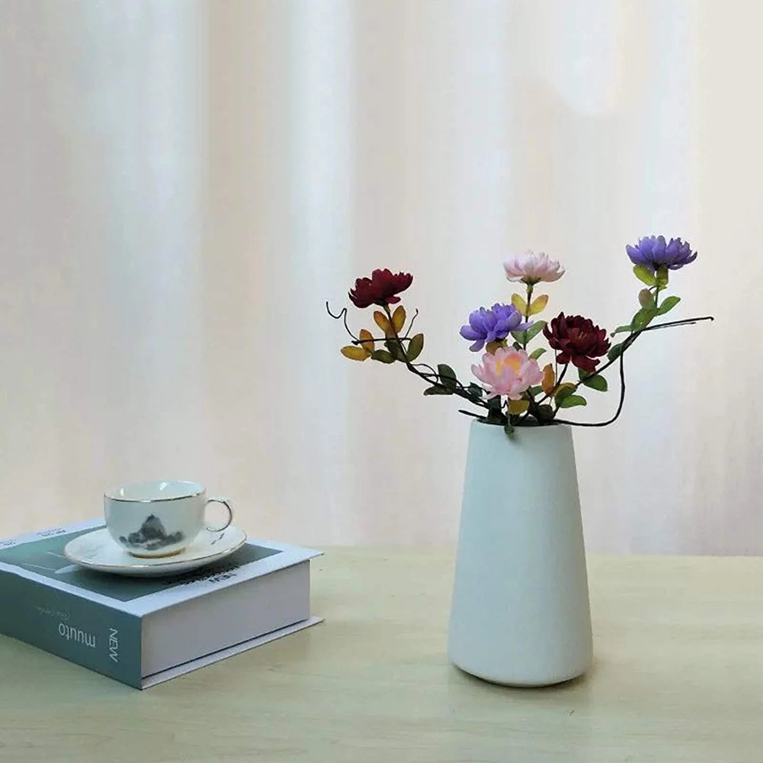 Ceramic Vase - Flower Vase Minimalism Style for Modern Table Shelf Home Decor, Fit for Fireplace Bedroom Kitchen Living Room Centerpieces Office Desk