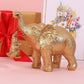 Cute Elephant Statue Cool Gold Elephant Brings Good Luck, Health, Strength Decorations for Home, Office, Shelf, Living Room