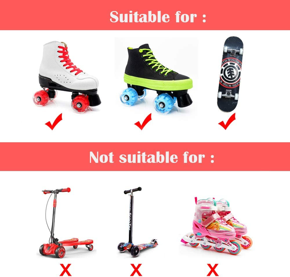 8 Pack 78A Light up Roller Skate Wheels 32 X 58Mm, Luminous Skate Wheels with Bearings Installed for Indoor or Outdoor Double Row Skating and Skateboard Accessories