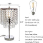 Chrome Crystal Table Lamp,Modern Crystal Touch Desk Lamp for Bedroom,Silver Desk Lamp with Crystal Shade for Bedrooms,Living Room,Bedside