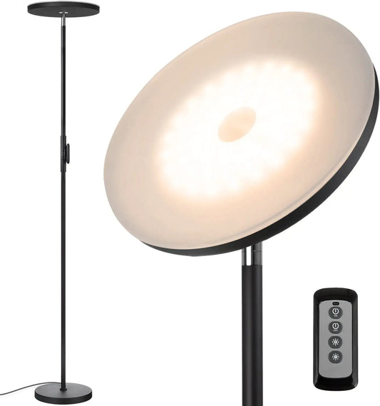 Floor Lamp,30W/2400Lm Sky LED Modern Torchiere 3 Color Temperatures Super Bright Floor Lamps-Tall Standing Pole Light with Remote & Touch Control for Living Room,Bed Room,Office (Black)