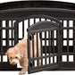 IRIS USA Dog Playpen, Exercise Pet Playpen with Door for Small & Medium Dogs, 4-Panel, 24" H, Black