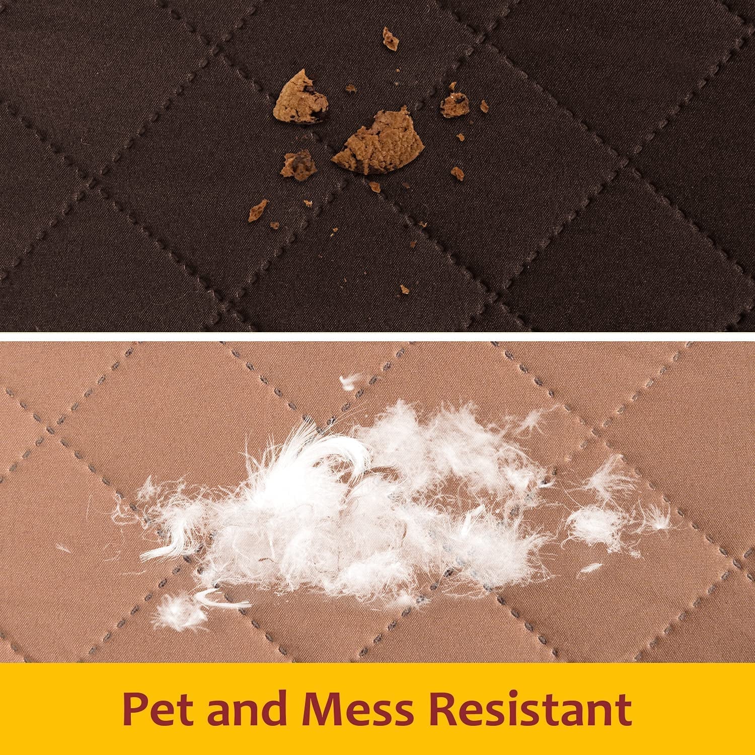 Sofa Cover Reversible Couch Cover for Dogs with Elastic Straps Water Resistant Furniture Protector for Pets Couch Cover for 3 Cushion Couch (Sofa, Coffee/Beige)