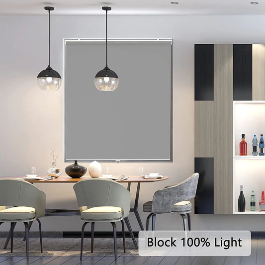 Roller Window Shades Blackout Blinds for Windows Cordless Bedroom Shade Room Darkening Shades Door Blinds with Thermal Insulated Easy to Install for Home，Office，Bathroom W30Xl72 Grey
