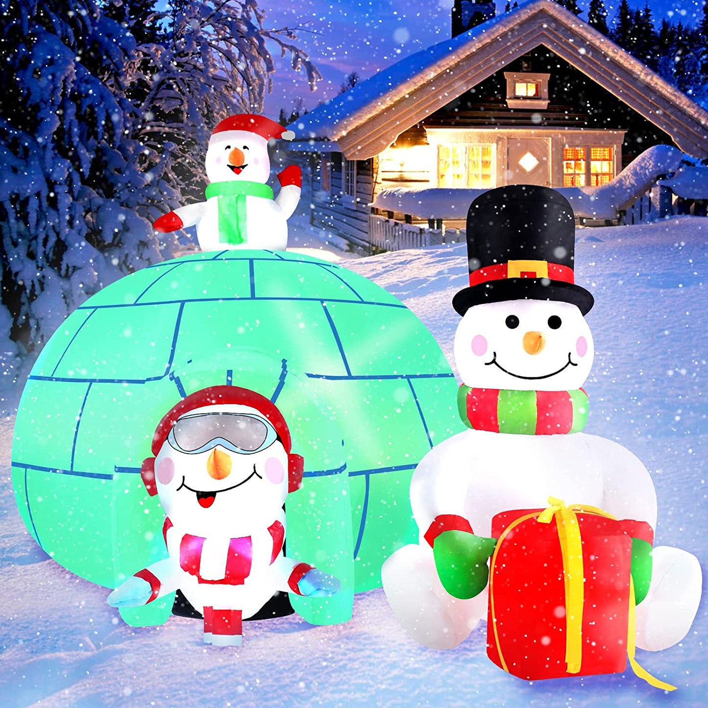 Christmas Inflatables Outdoor Decorations, Blow up Snowman Penguins Inflatable