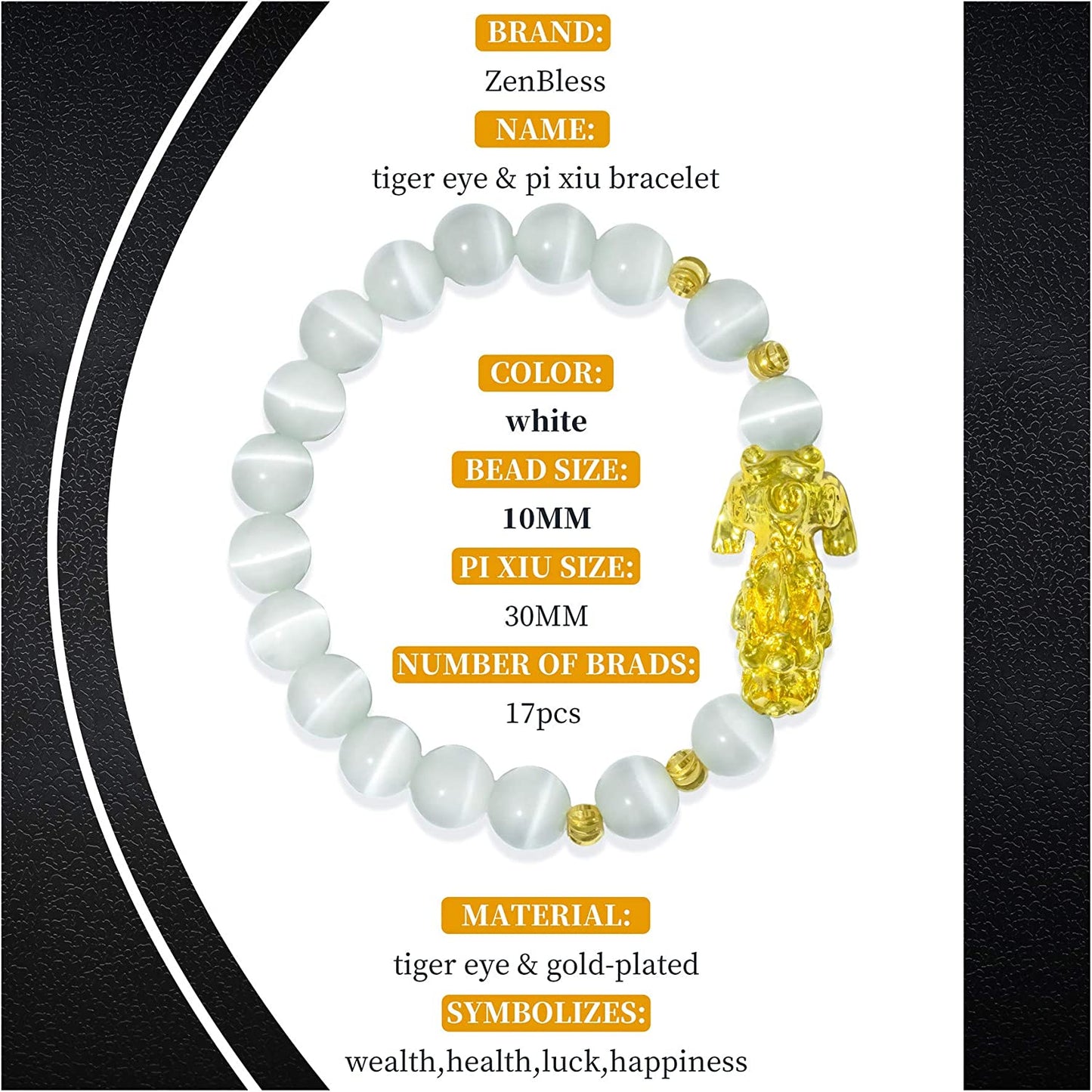 Feng Shui Bracelet for Women Natural Tiger Eye Bracelet 18K Gold Plated Pixiu Bracelet Yoga Mala Beads Good Luck Friendship Bracelets for Women
