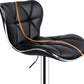 2Pcs Adjustable Bar Stools PU Leather Swivel Bar Chair with Shell Back Black Pub Chairs Counter Height Home Kitchen Dining Room Chairs