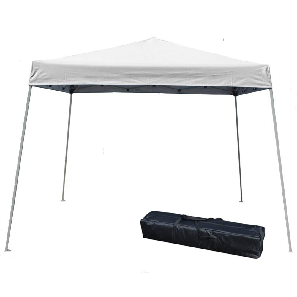 10 X 10 Pop up Canopy Tent, Instant Slant Leg Portable Shade Tent with Carrying Bag, White
