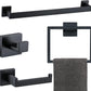 Bathroom Towel Bar Sets Matte Black 4-Piece Bathroom Hardware Set Stainless Steel Bath Accessories Kit. Wall Mounted,23.6 Inch