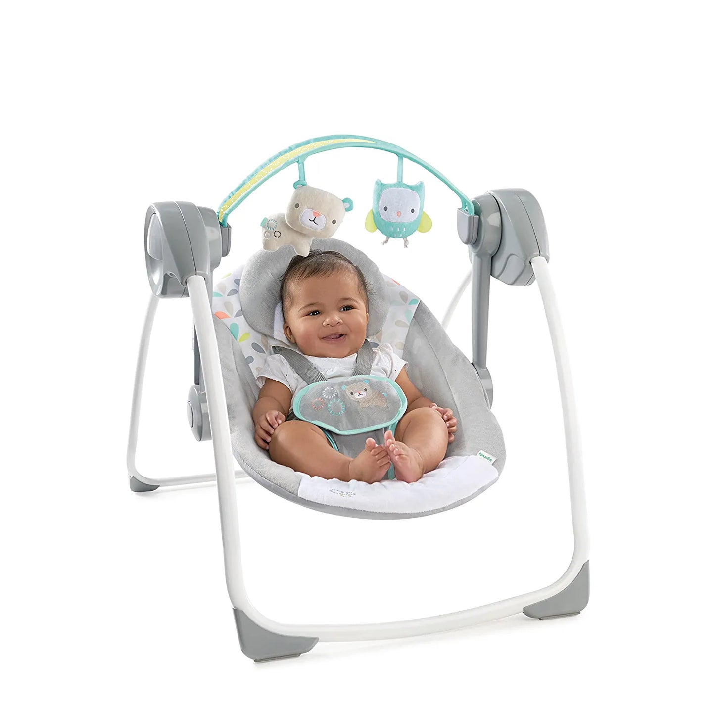 Comfort 2 Go Compact Portable 6-Speed Baby Swing with Music, Folds for Easy Travel - Fanciful Forest, 0-9 Months, 1 Count (Pack of 1)