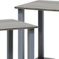 Simplistic Set of 2 End Table, French Oak Grey/Grey