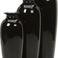 Set of 3 Black Ceramic Vases. Ideal Gift for Wedding or Special Occasions for Use in Home Office Decor Spa Aromatherapy Settings O9