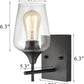 Industrial Glass Wall Sconces Lighting 2-Pack Bathroom Vanity Light Black Finish