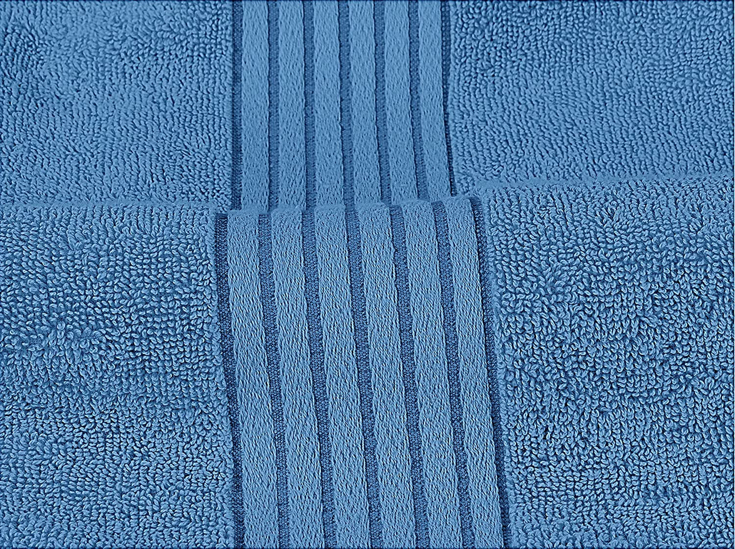 8-Piece Luxury Towel Set, 2 Bath Towels, 2 Hand Towels, and 4 Wash Cloths, 600 GSM 100% Ring Spun Cotton Highly Absorbent Towels for Bathroom, Sports, and Hotel (Electric Blue)